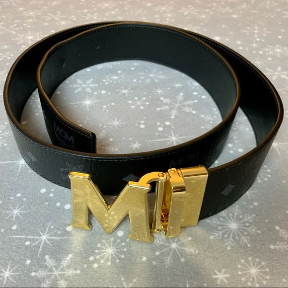 MCM | Accessories | Mcm Reversible Black Belt With Gold  display picture 2